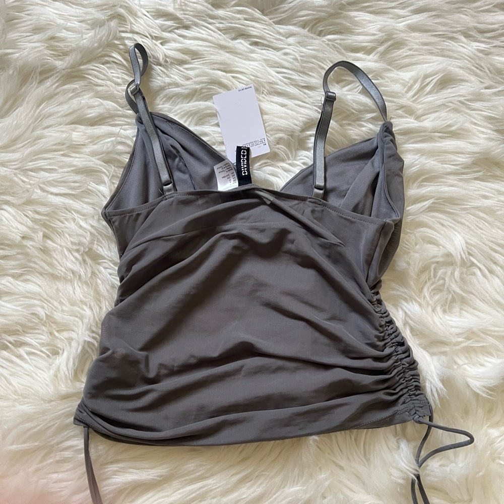 H&M Gray Ruched Spaghetti Strap Top - Picture 6 of 7